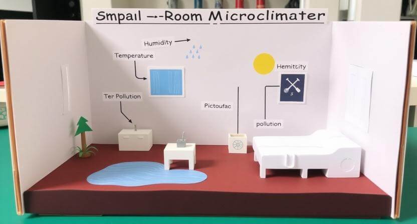 濕度、溫度、污染的交互作用（小房間微型氣候模型）
